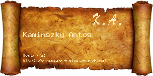 Kaminszky Antos névjegykártya